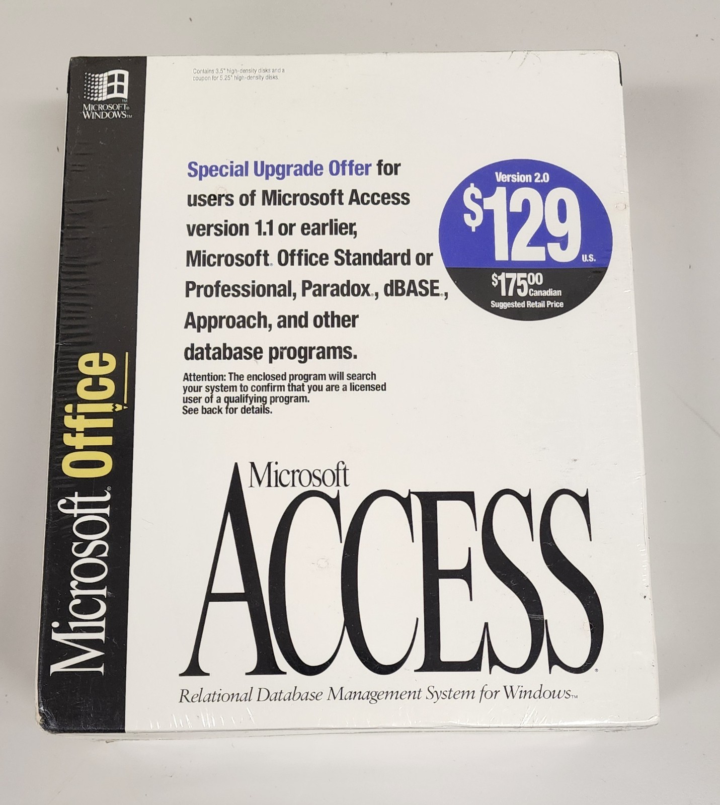 VINTAGE 1994 Microsoft Access Version 2.0 DBMS - NOS Factory Sealed (3.5" Disks)