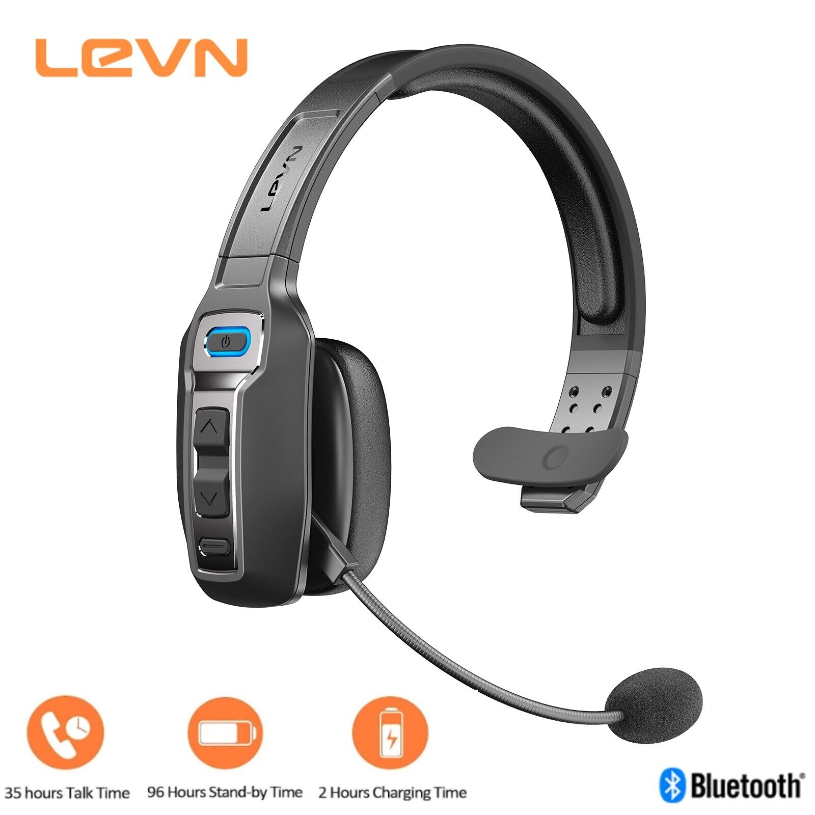 LEVN Trucker Bluetooth Headset With Microphone With AI Noise Cancelling