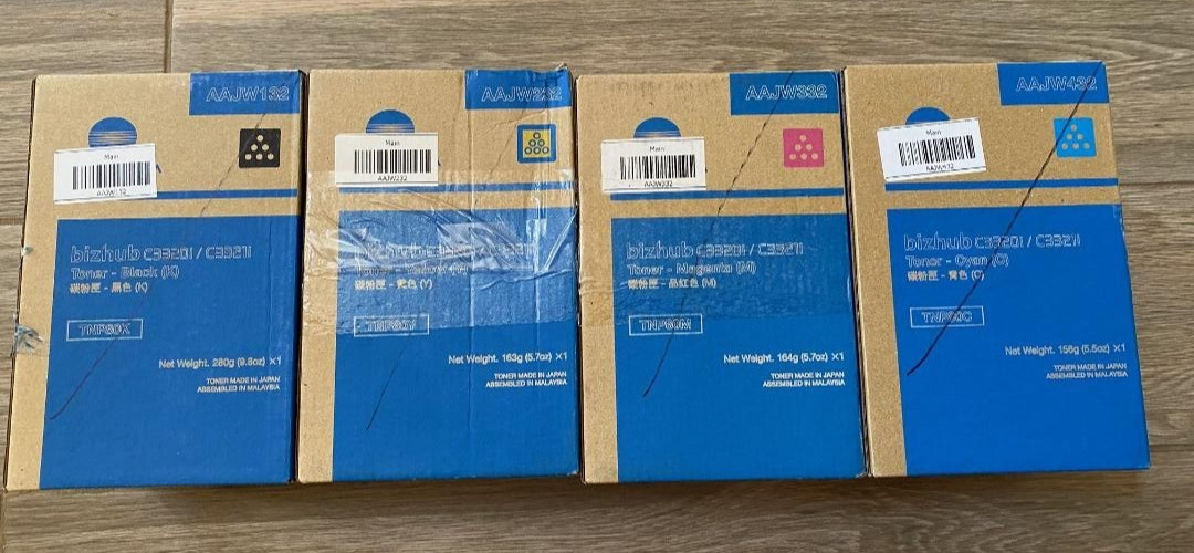 Set 4 Genuine Konica Minolta TNP80 Toner TNP80K TNP80C TNP80M TNP80Y 3320i 3321i
