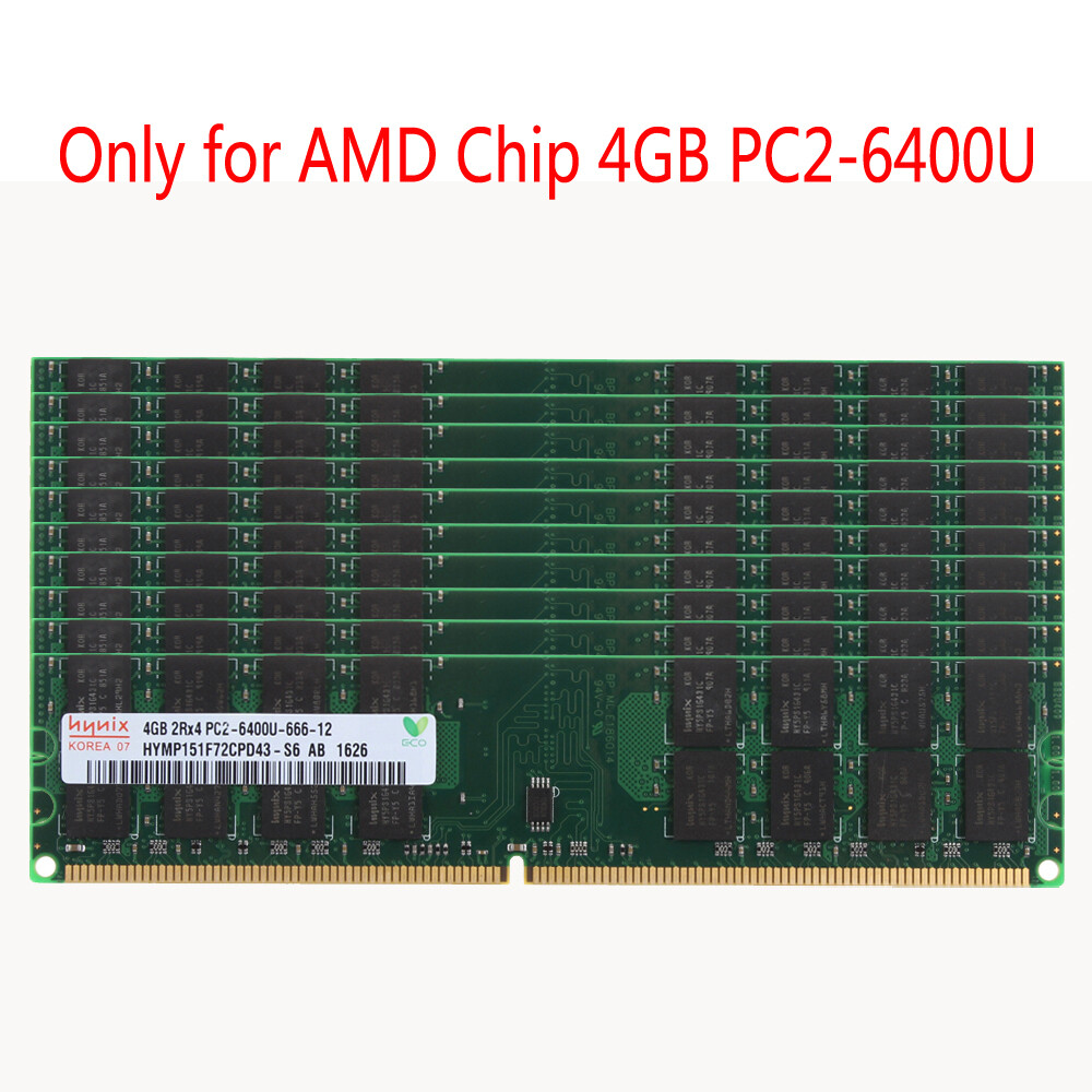 For AMD Hynix 10pcs 4GB 2RX4 PC2-6400U DDR2 800Mhz Memory DIMM Desktop RAM @HP