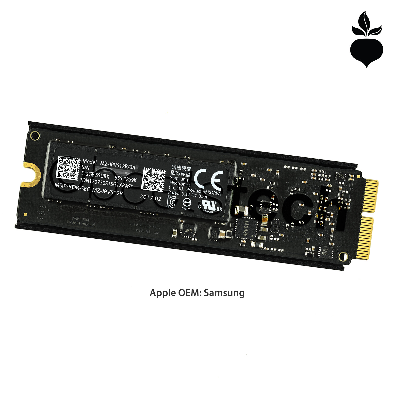 Apple 512GB SSD w/ HEATSINK PCIe 3.0 x4 SSUBX - Mac Pro A1481 Late 2013