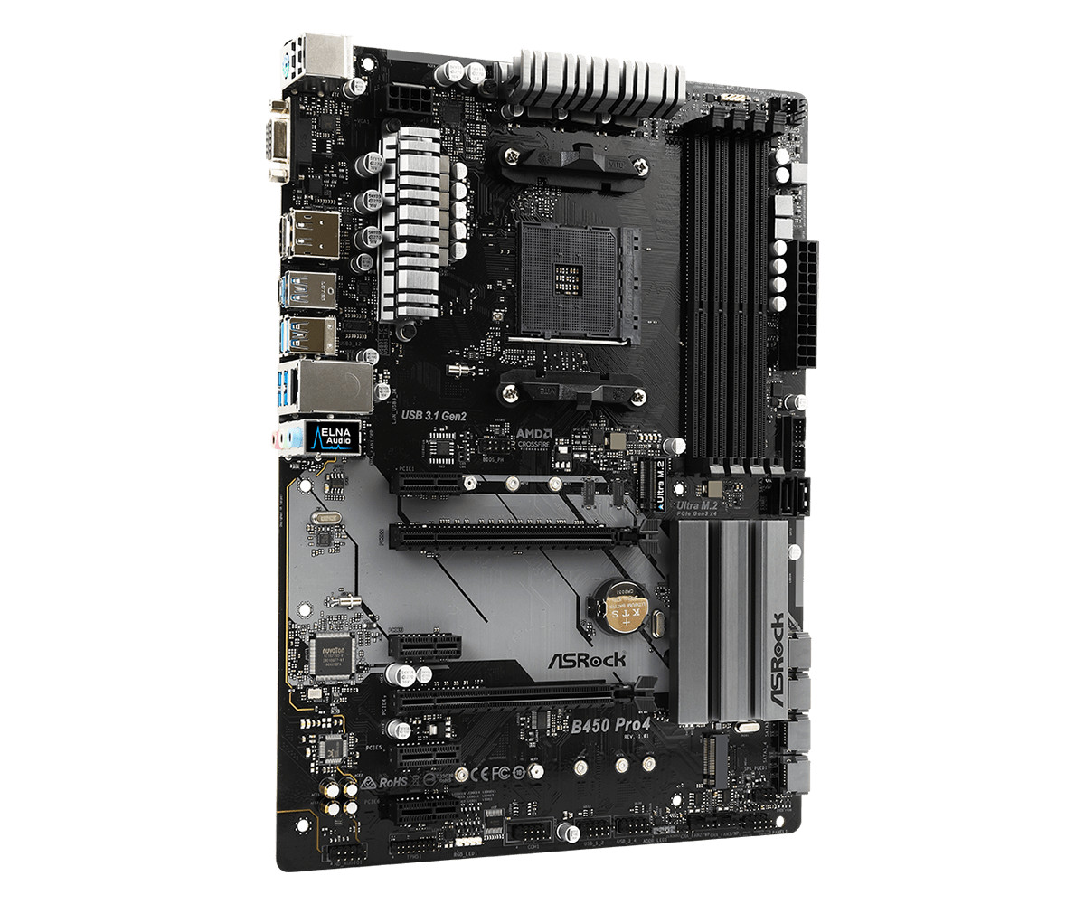 ASRock B450 Pro4 Motherboard am4 ATX
