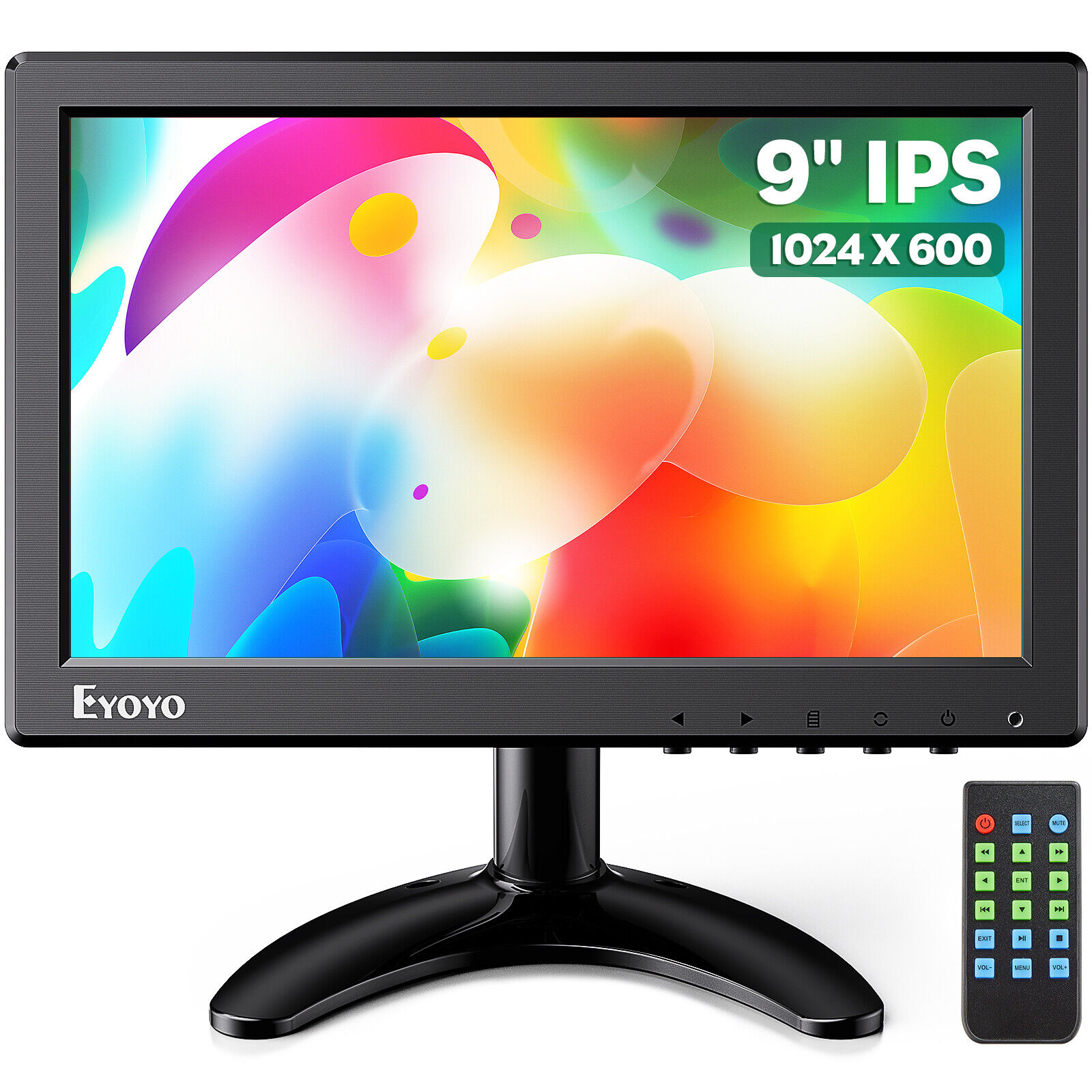 Eyoyo 9'' Portable Monitor W/HDMI/VGA/AV/BNC Remote CCTV Security Screen Display