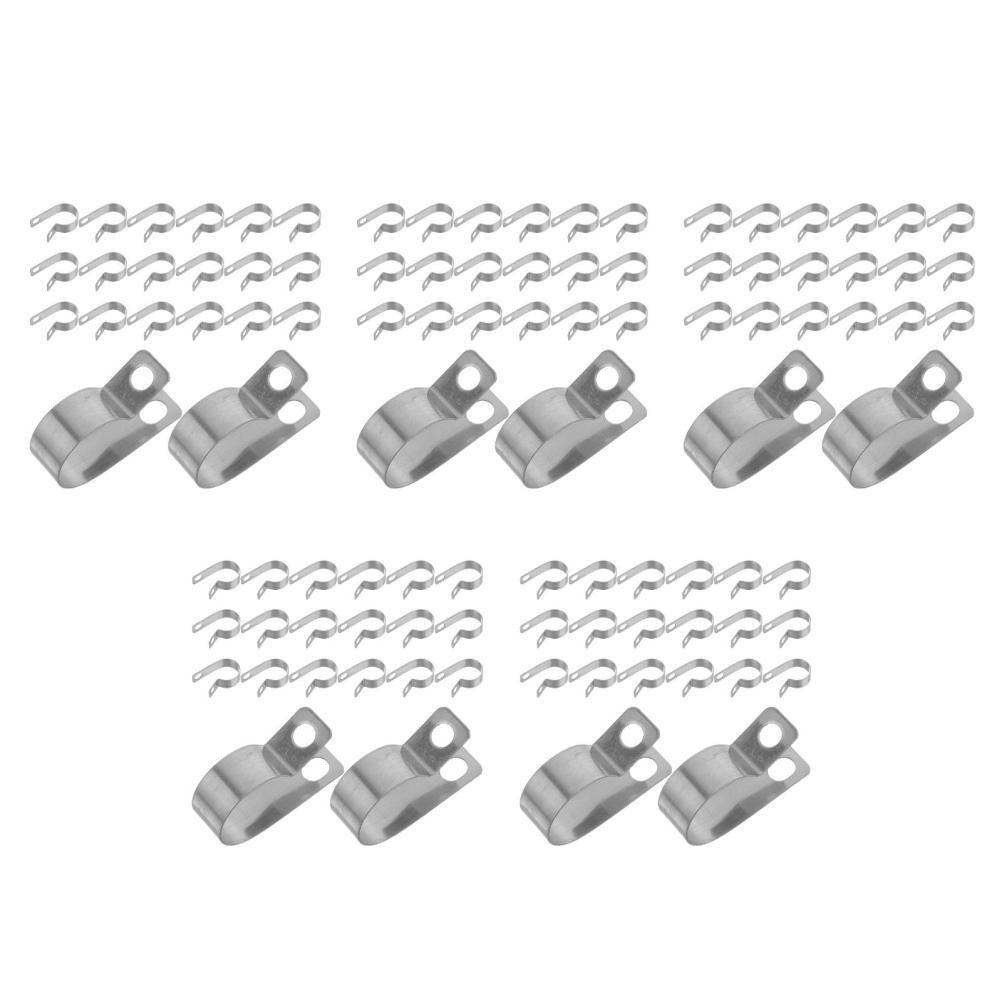 150 pcs Metal Wire Clamp, 3/4"/20mm R-Type Cable Clip 304 Stainless Steel