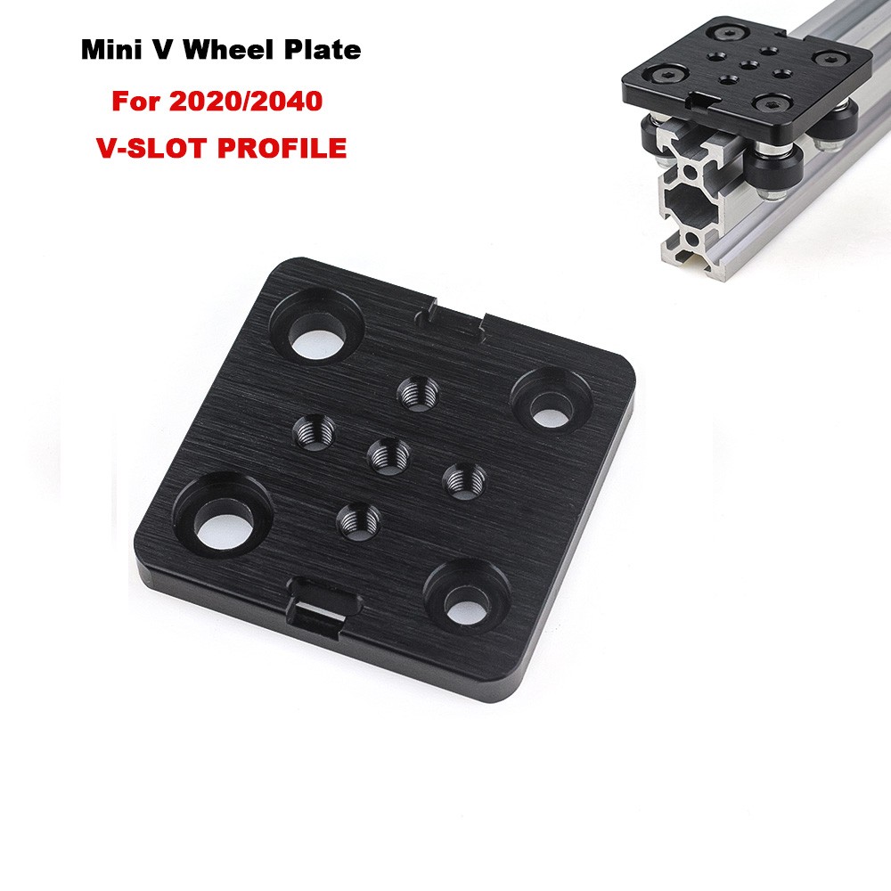 4PACK Mini V Wheel Plate Aluminum for V-Slot Mini V Linear Actuator T6x50x50mm