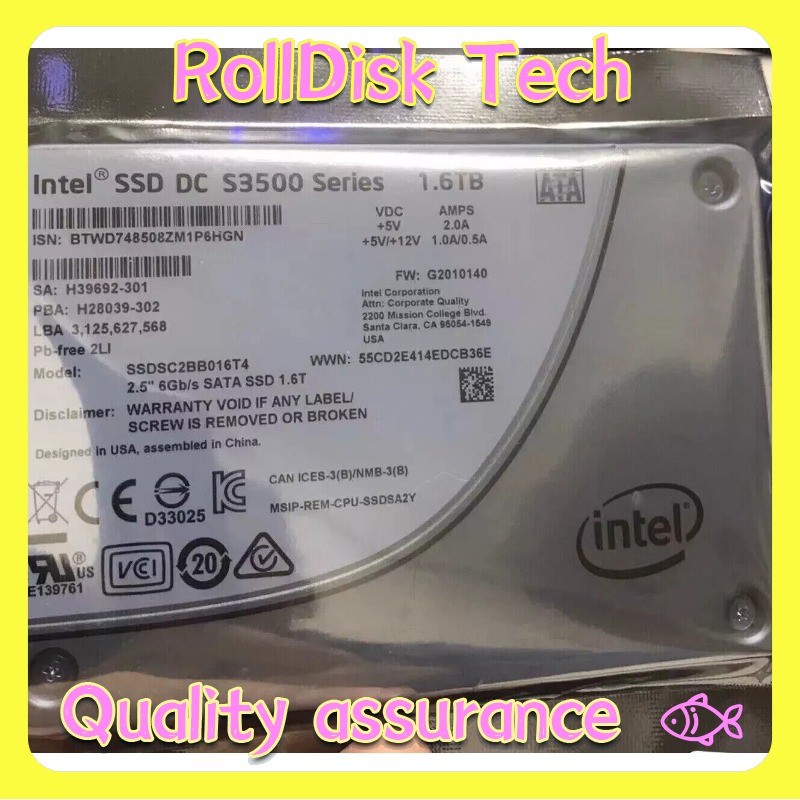 New Intel DC S3500 Series 1.6TB SSD 2.5" 6Gb/s Solid State Drives SSDSC2BB016T4
