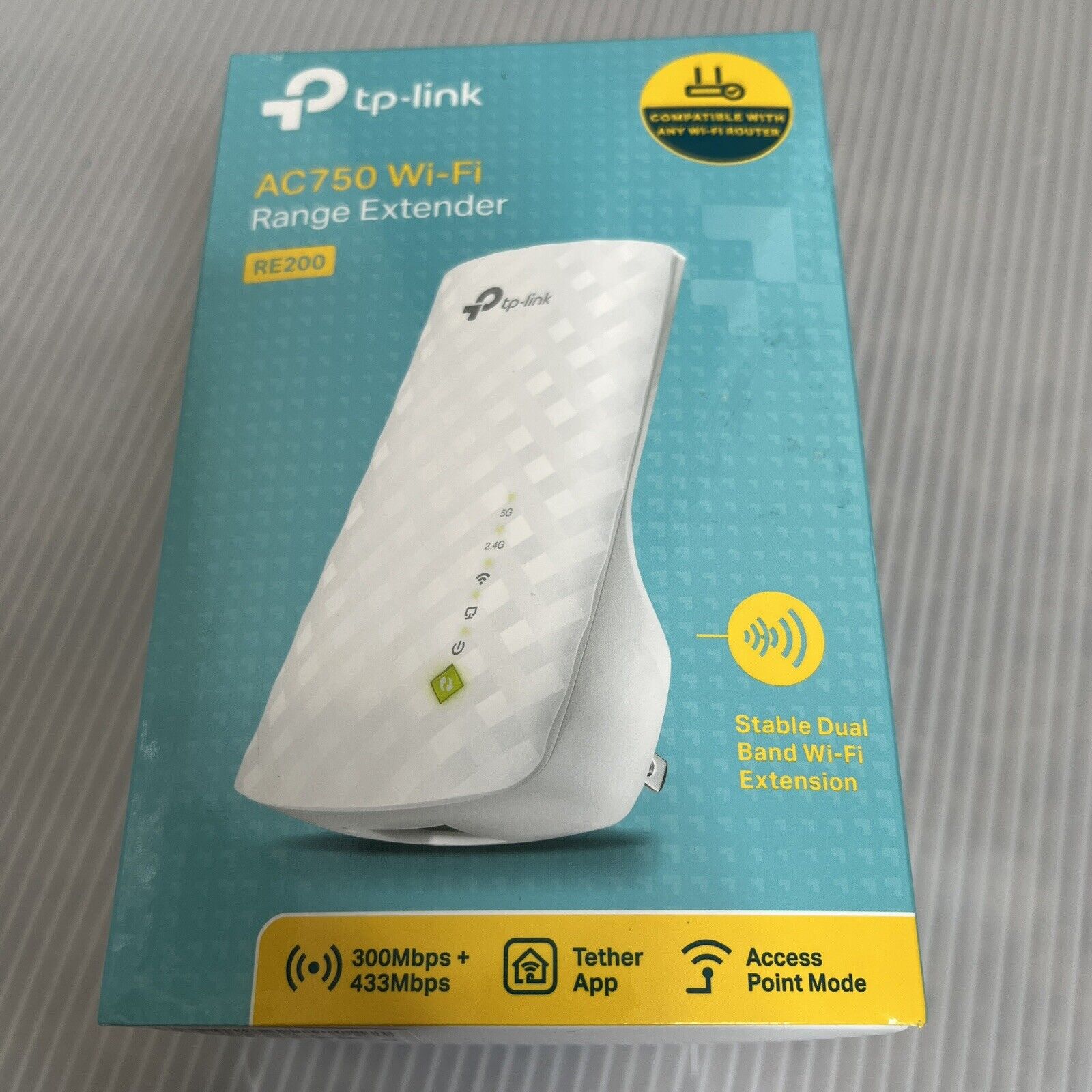 TP-Link AC750 Wi-Fi Range Extender RE200 300 Mbps + 433 Mbps New In Open Box