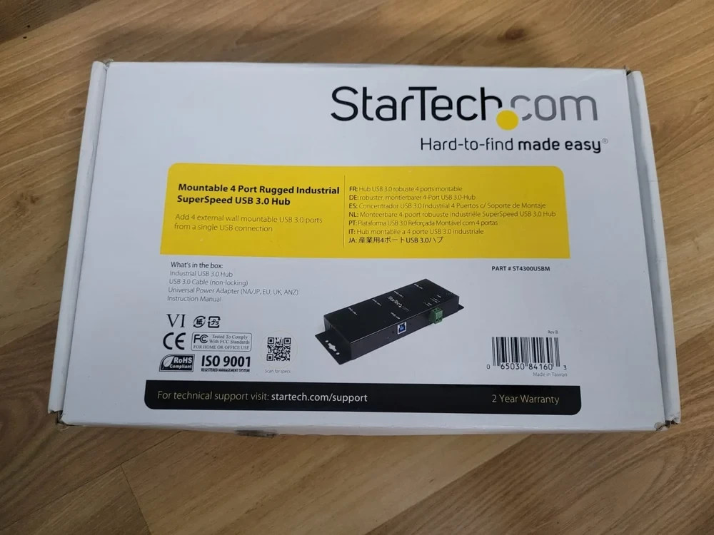 StarTech ST4300USBM 4-Port USB 3.0 Hub Rugged Mountable Industrial 5Gbps ESD NEW