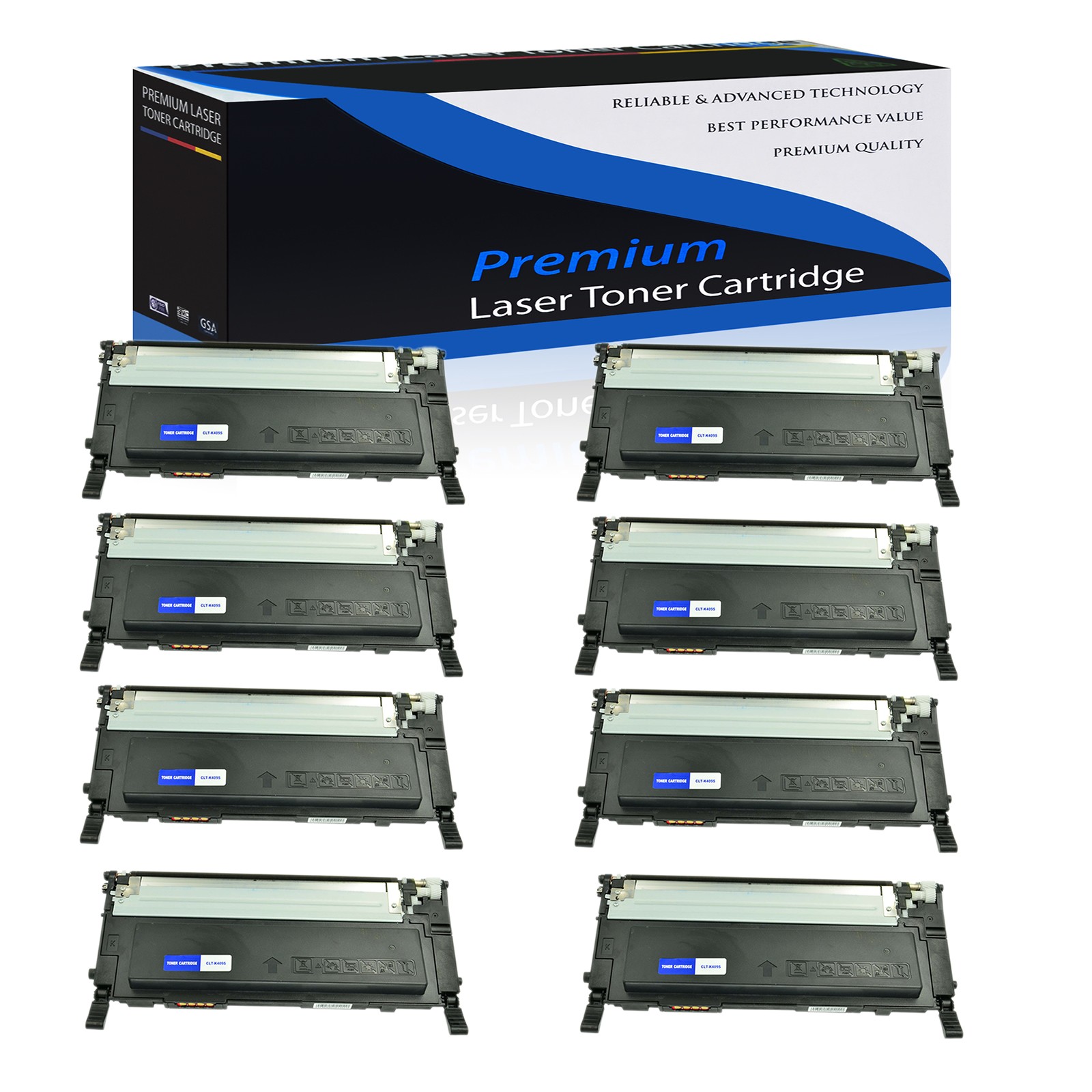 8 PK CLT-K409S BLACK Toner Cartridge for Samsung CLX 3175FN FW CLP 315W CLT-409