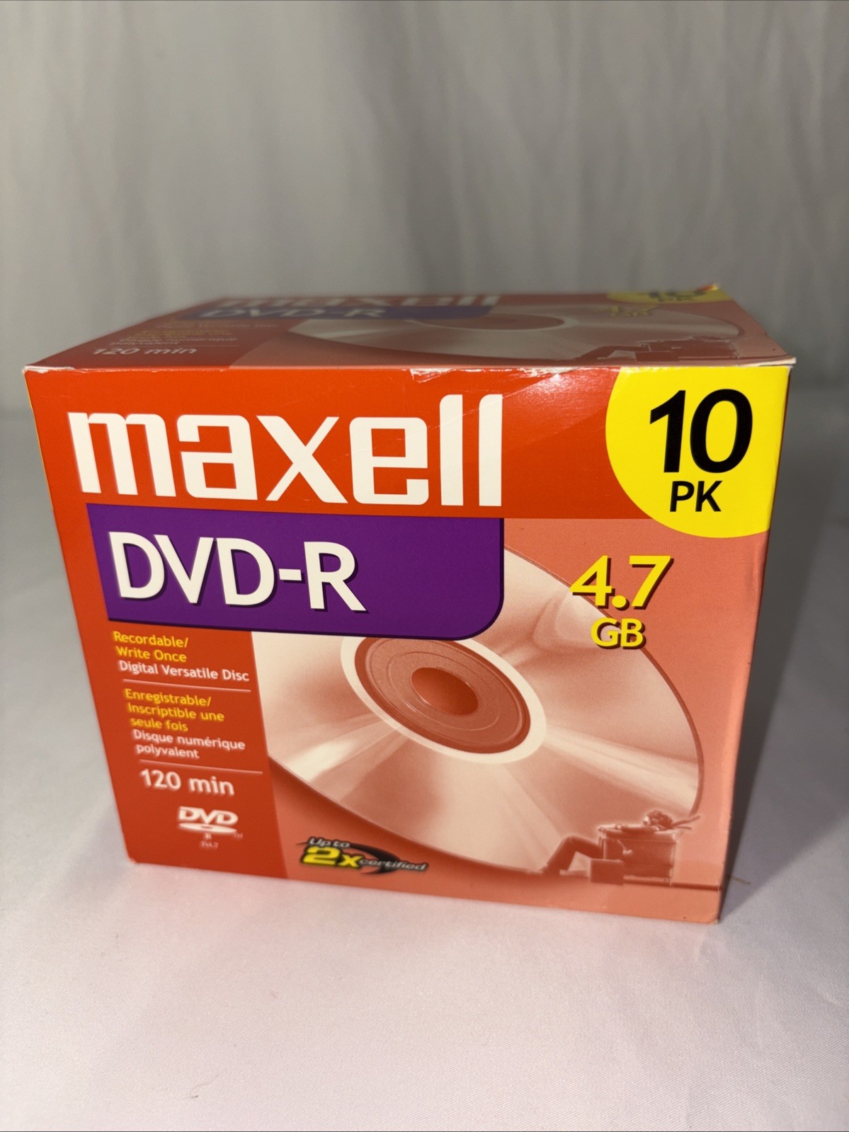 Maxell DVD-R 10 pk 4.7 gb 120 min 2X Discontinued Blank Recordable Disc