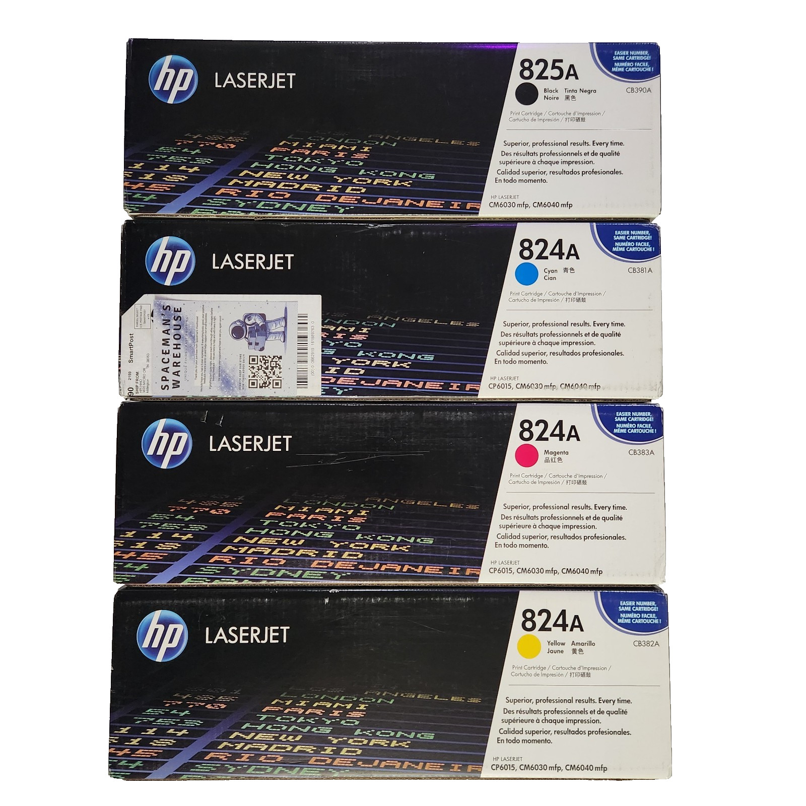 Genuine HP 824A 825A CMYK Toner Set CM6030 CM6040 OEM Factory Sealed 4 Pack