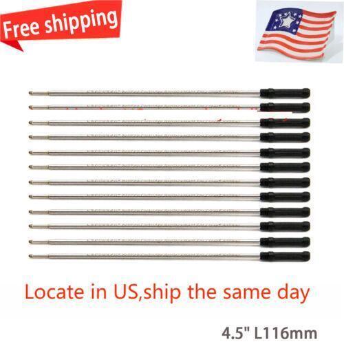 4.5" L116mm Ballpoint metal Ballpen Refill 12pcs black fits for Cross 8511 8513
