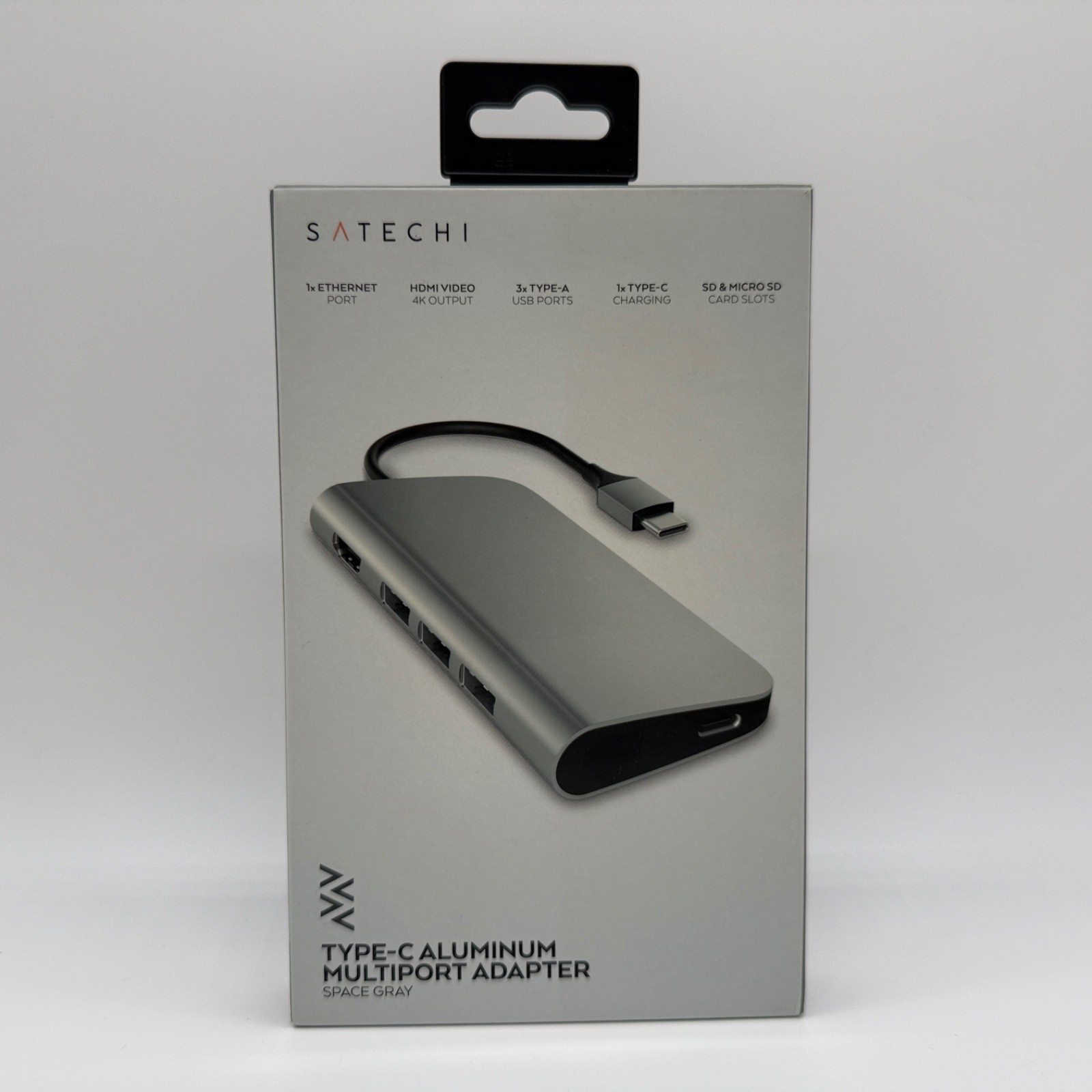 Satechi USB-C Aluminum Multiport Adapter 4K HDMI Ethernet Space Gray ST-TCMA2M