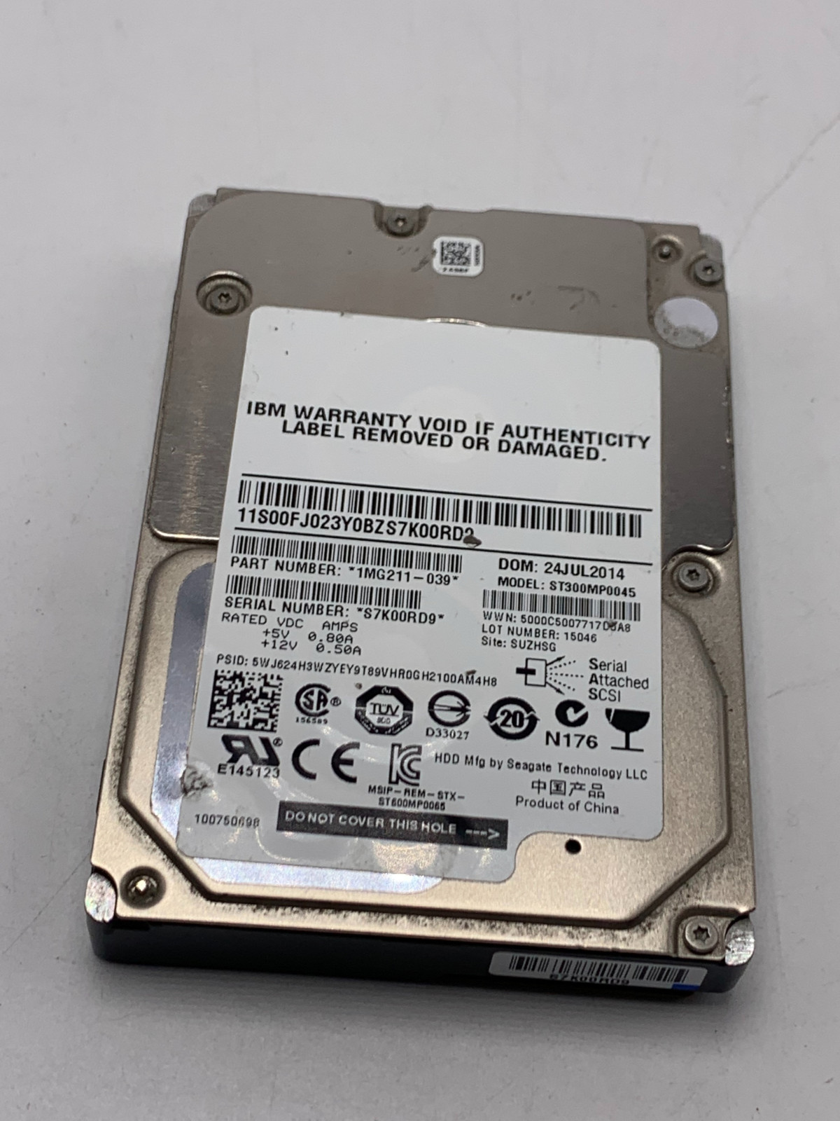 *Torn Label* Seagate ST300MP0045 300GB 12Gbps SAS 2.5" Hard Drive