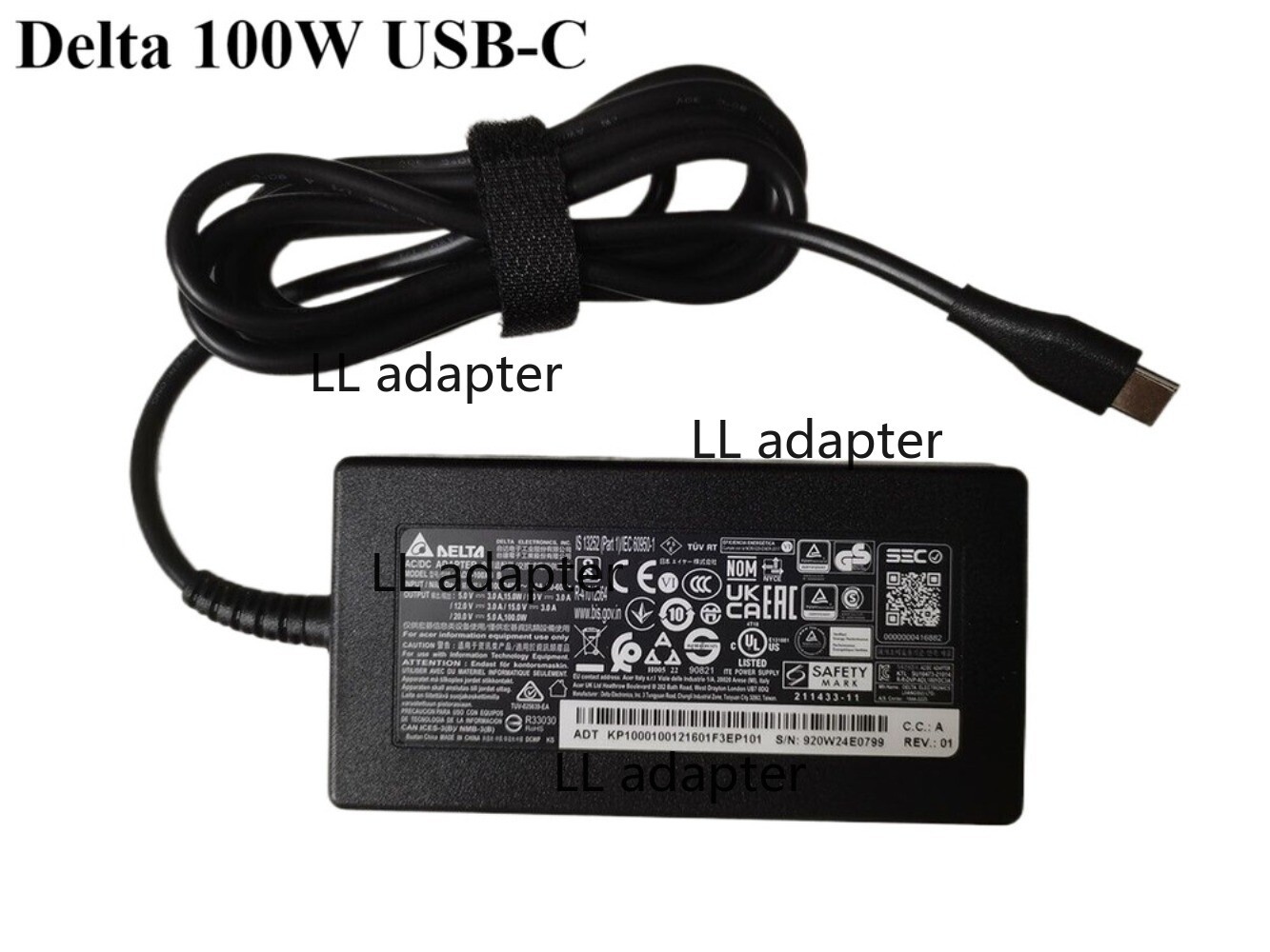 Genuine Delta 100W USB-C Charger ADP-100XB B for Acer Swift Go SFG14-71T-79ZM