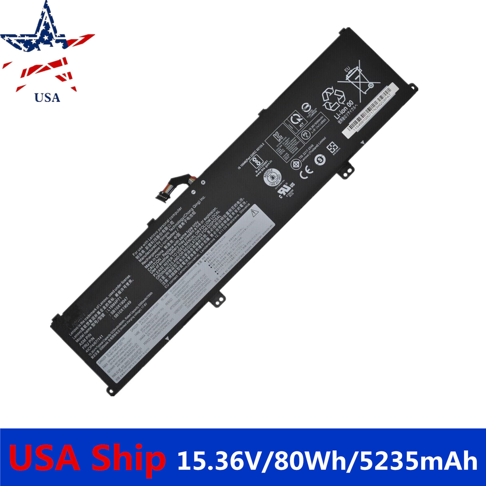 L19C4P71 L19M4P71 L19L4P71 LENOVO Battery ThinkPad X1 Extreme P1 3rd Gen