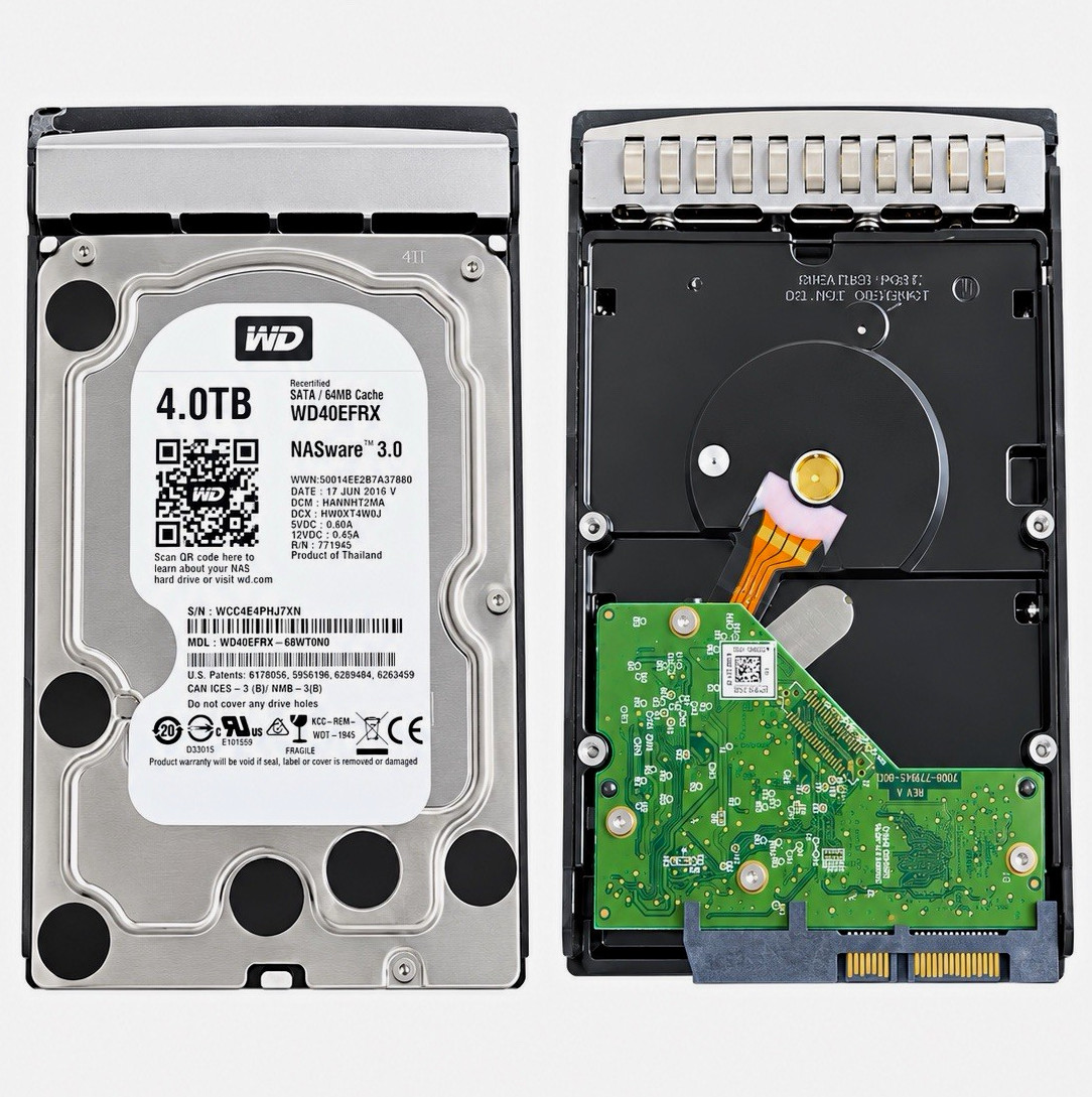 WD Red 4TB NAS Hard Drive WD40EFRX SATA 6Gb/s 64MB Cache NASware 3.0 Recertified