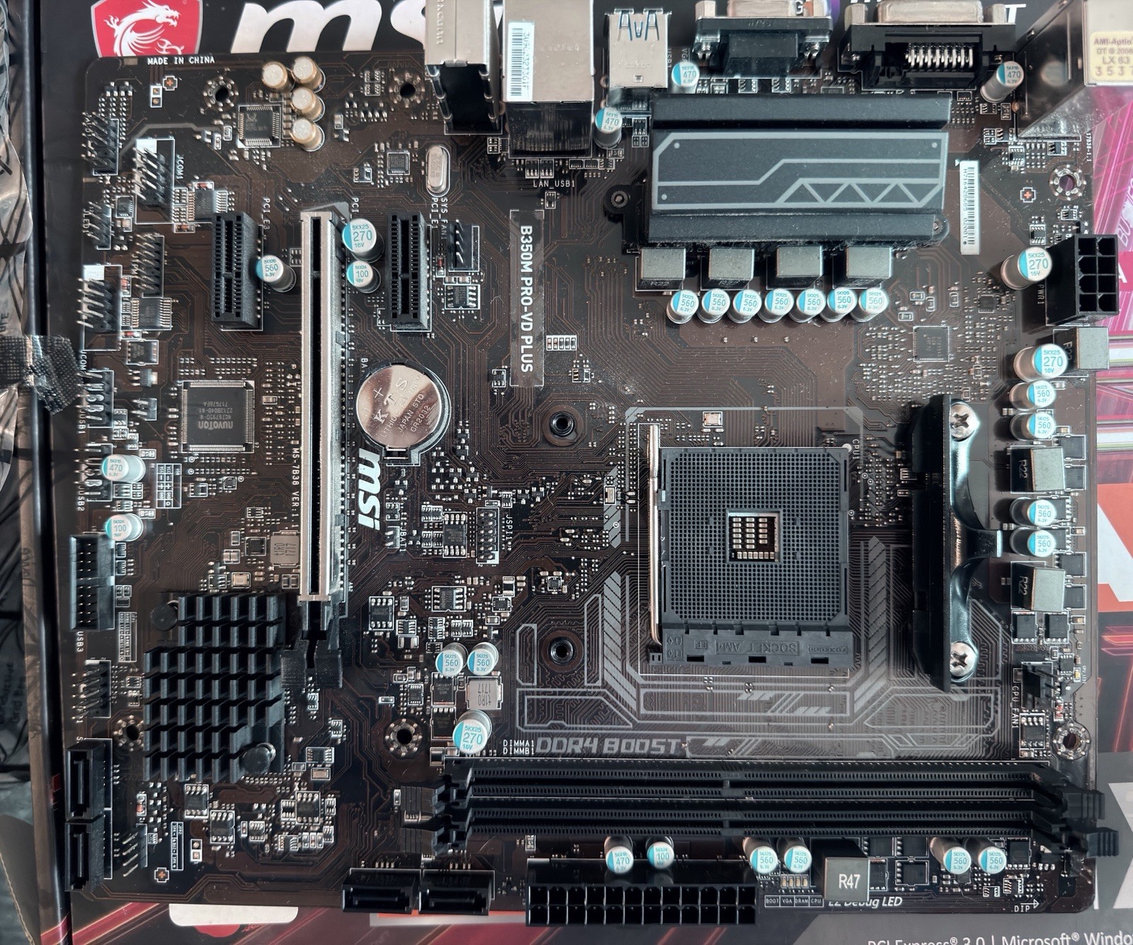 MSI B350M PRO-VD PLUS Socket AM4 Micro ATX Motherboard