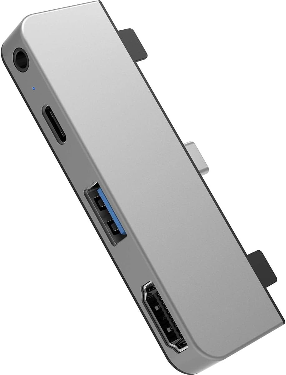 HyperDrive iPad Pro USB C Hub — 4-in-1 USBC w/ 4K30Hz HDMI, USB-C Silver 