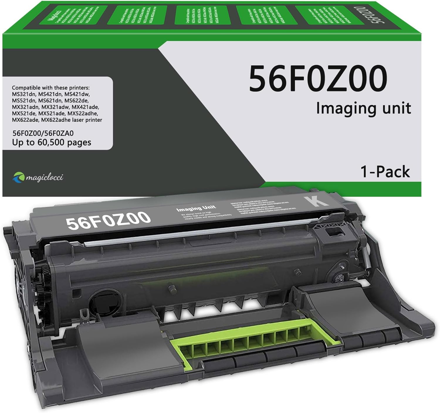 56F0Z00 Imaging Unit (1-Pack, Black) Compatible MS321 56F0Z00 Drum Unit Replacem