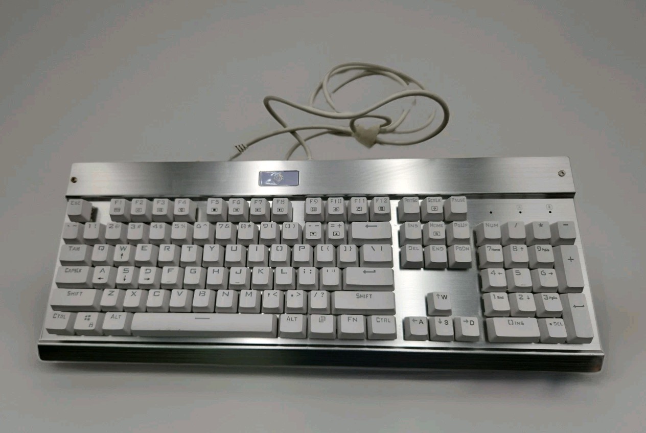 EagleTec KG011 Wired Mechanical Keyboard with Blue LED Backlight and Silver Alum