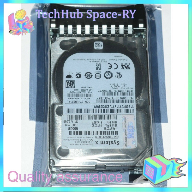 NEW IBM 81Y9727 81Y9726 81Y3857 500GB 7.2K 6G SFF 2.5" SATA NL HARD DRIVE