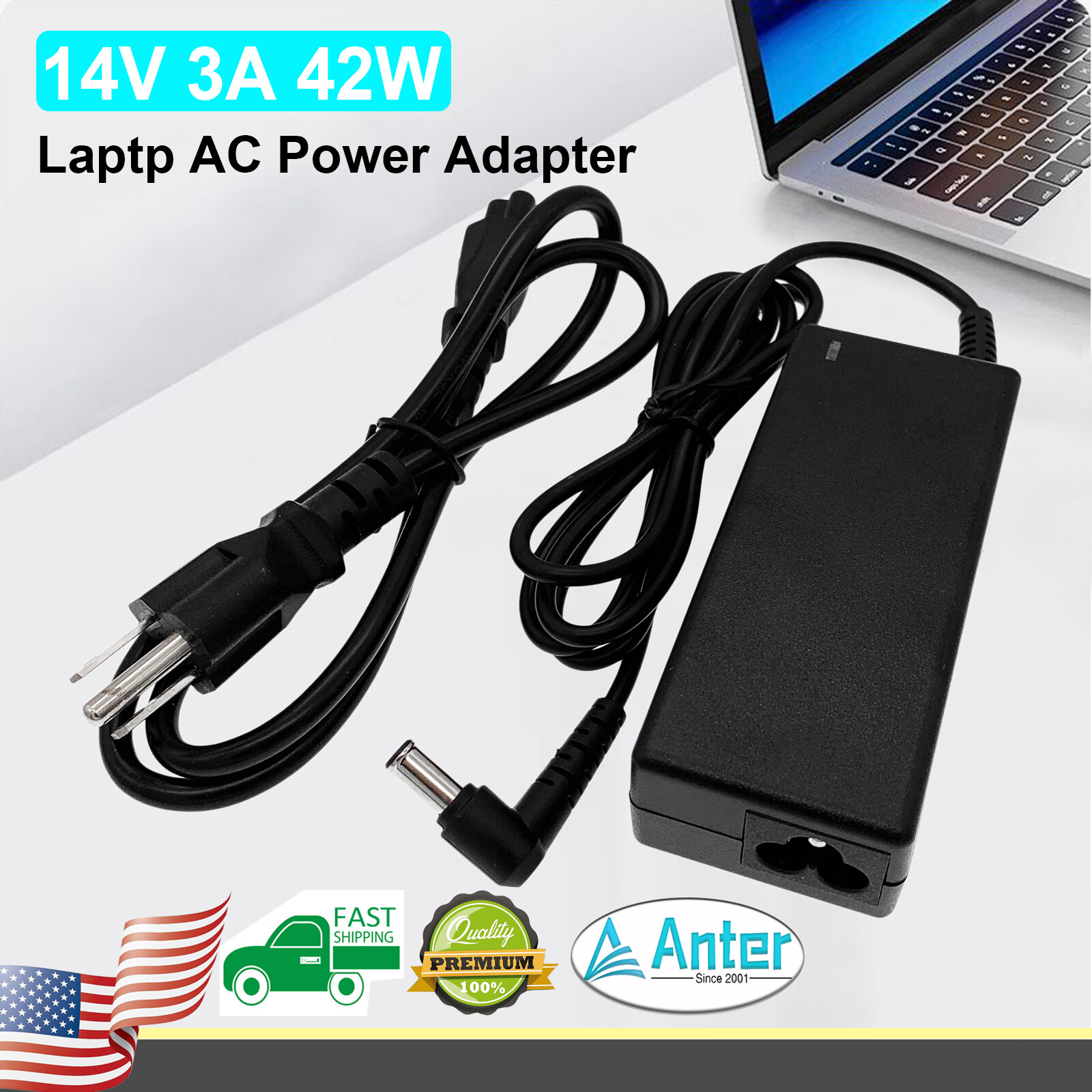 New AC Adapter Charger For Samsung S24E S27E S29E S32E Curved Monitor Power Cord