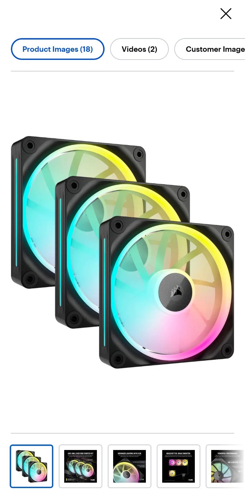 Corsair RGB 120MM ICUE Link Fans - 3 x LX120 And 6 x RX120