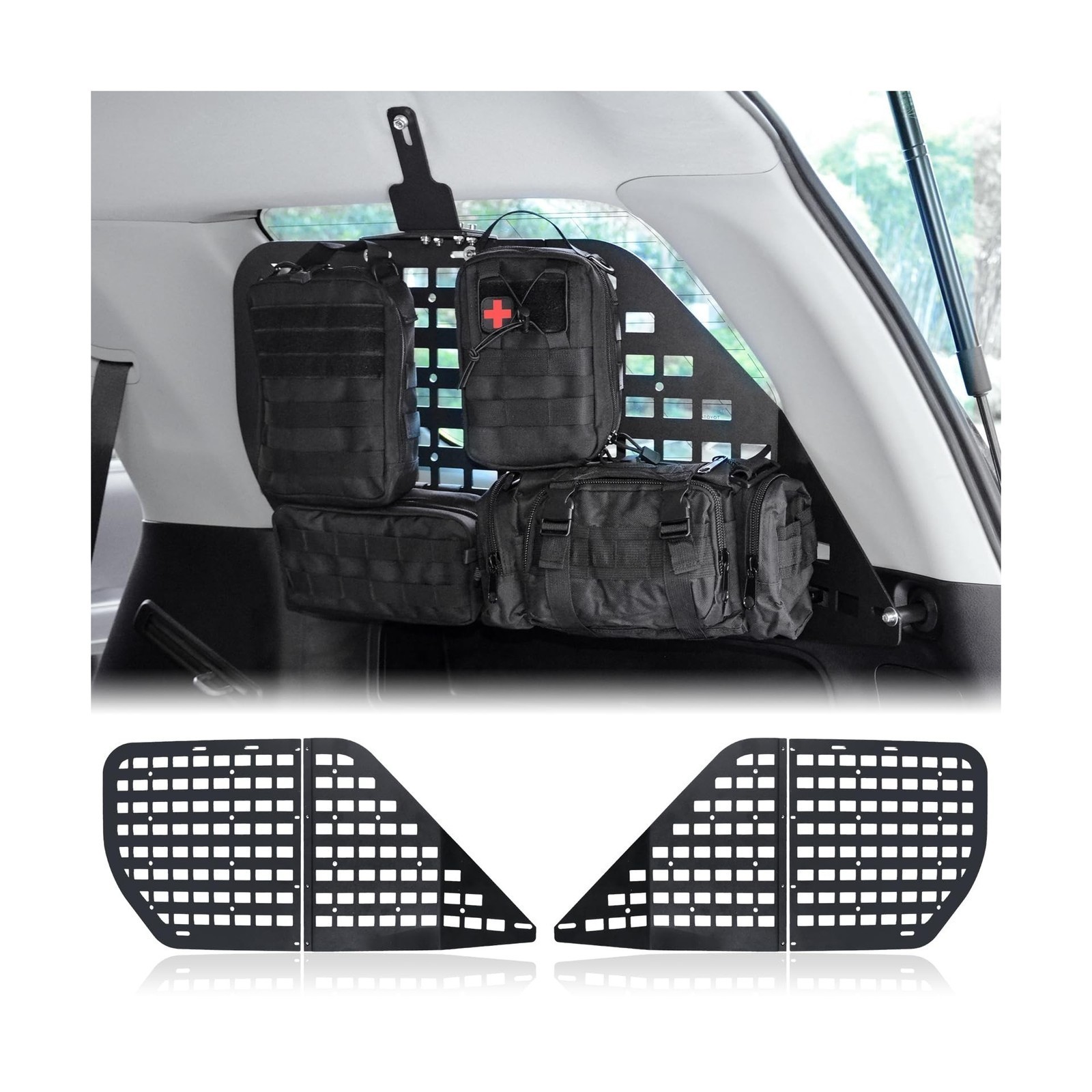 Rear Window Molle Panel Storage System for Toyota 4Runner 2010-2023 - w/Bags