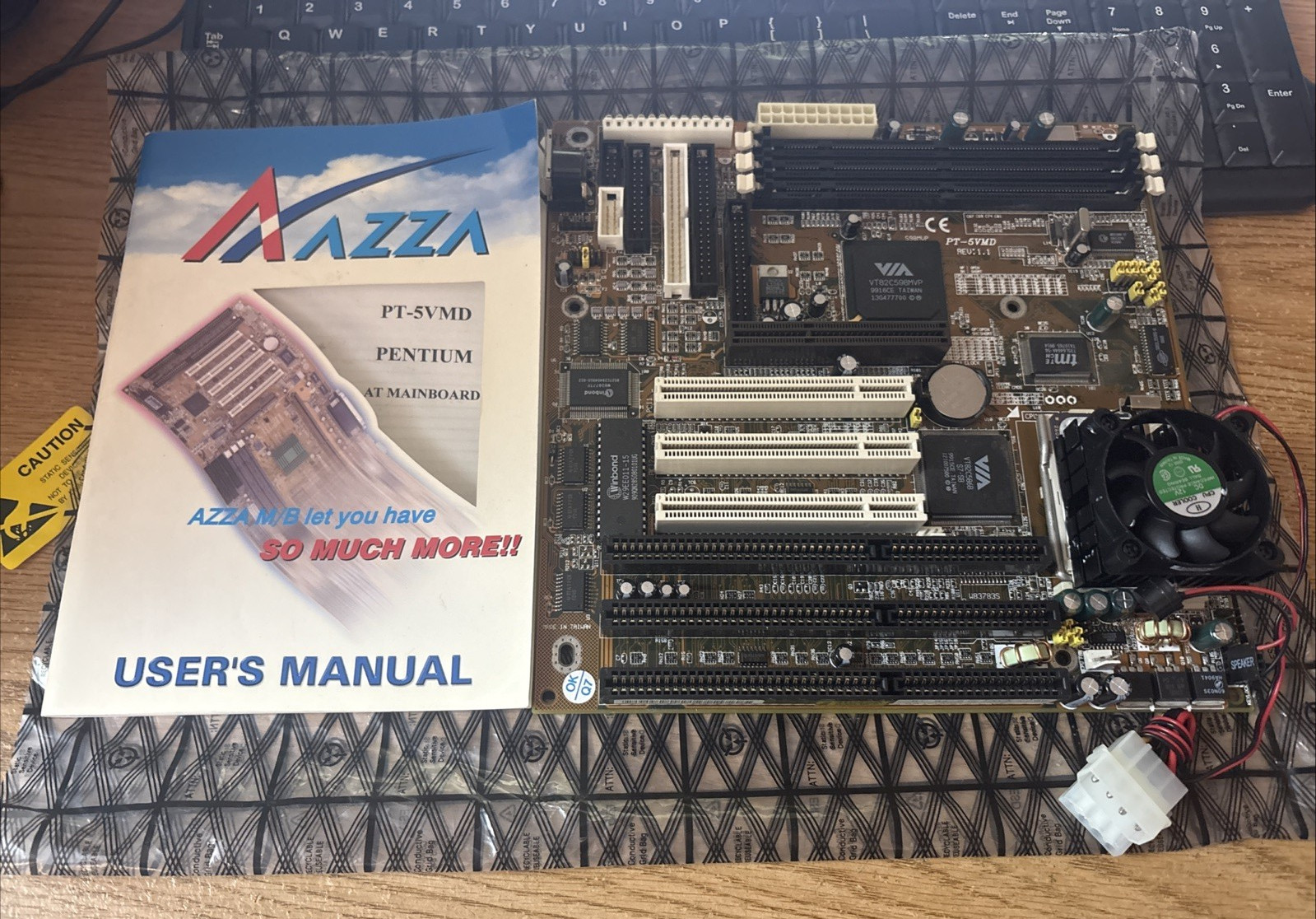 Azza PT-5VMD Socket 7 Baby AT Motherboard Bundle w/ AMD K6-2 300MHz CPU Manual