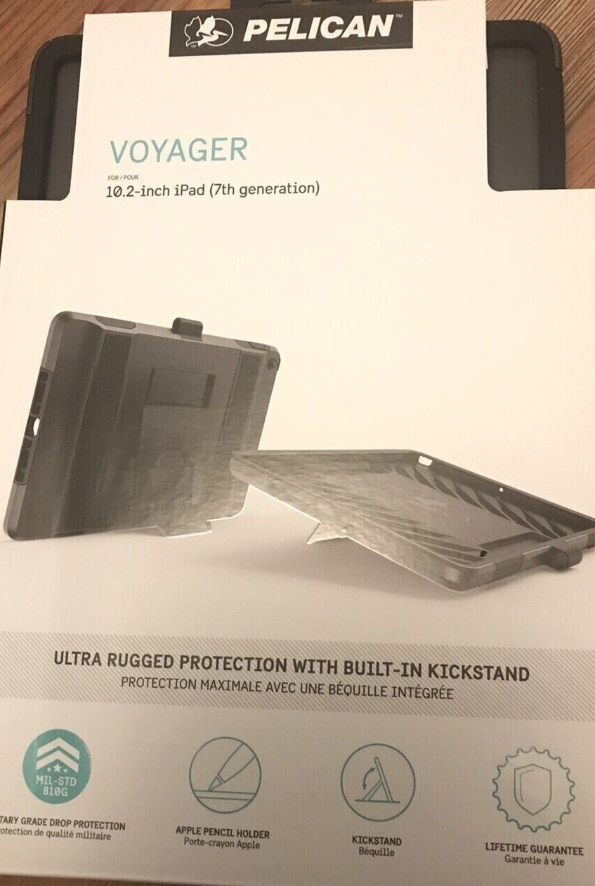 Pelican Black Voyager Case with Kickstand for 10.2-inch iPad 8th & 7th Gen - NEW