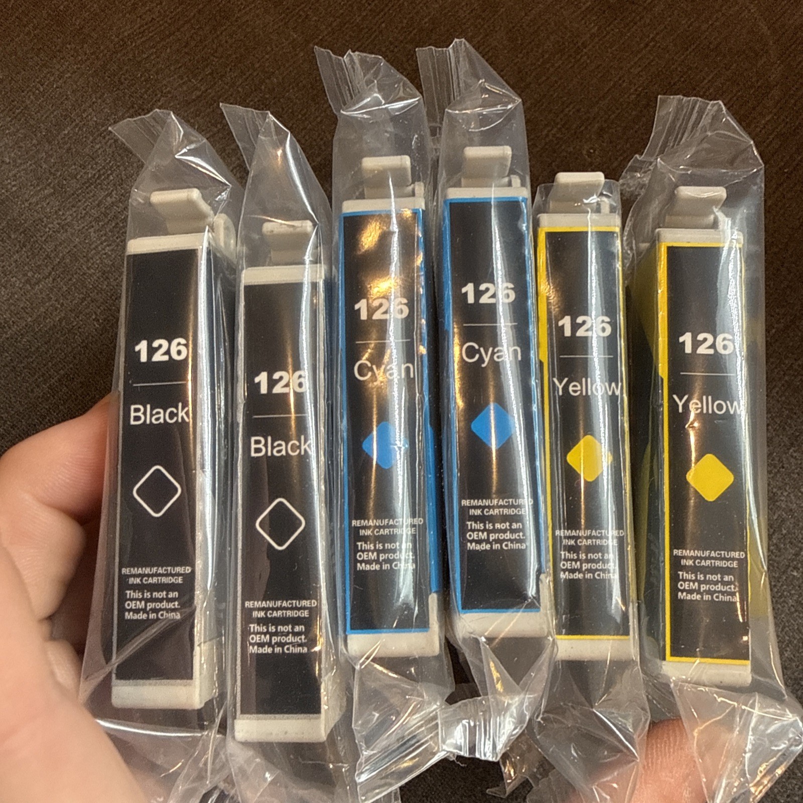 EZINK T127 T126 Ink Cartridges 6- Pack for Epson Workforce Printers Black  COLOR