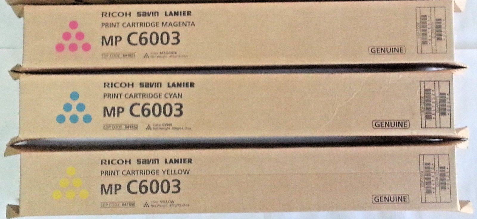 Genuine Ricoh Savin Lanier Toner 3pk MP C6003 MP C5503 MP C4503 MP C6004