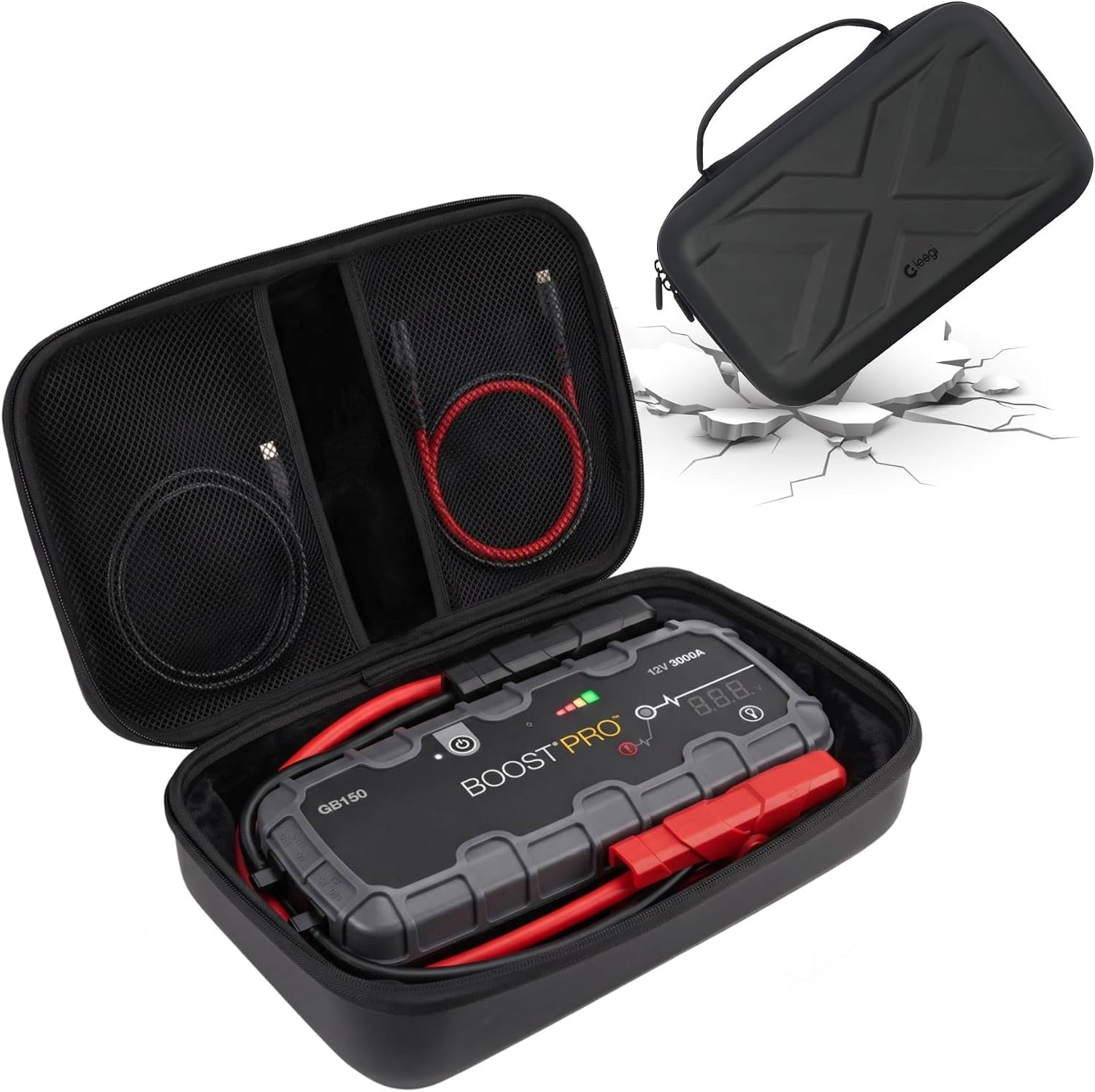 Jump Starter Carrying Case EVA Hard Shell NOCO GB150 GBX155 Storage Bag Black