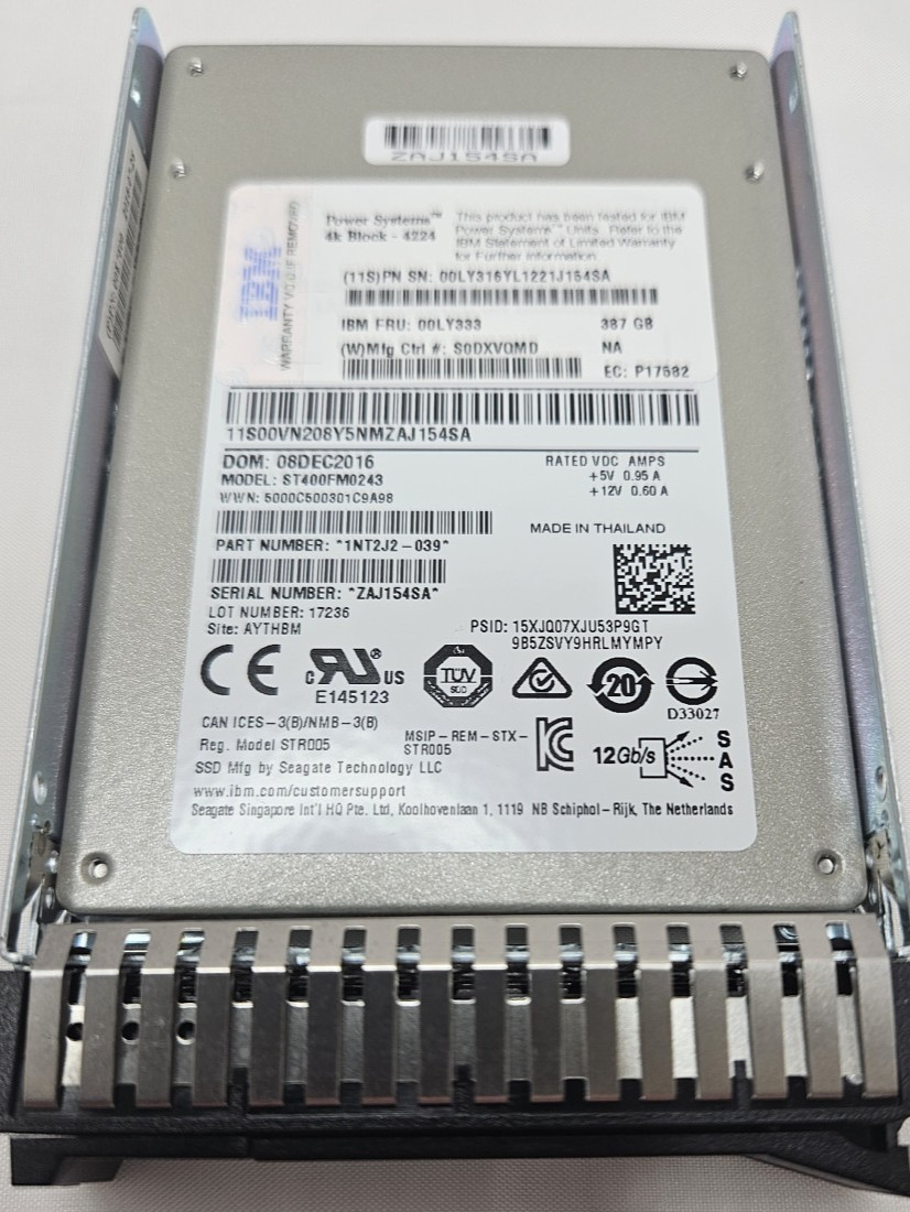 IBM SEAGATE 00LY336 ST400FM0243 387GB 12G SAS 2.5 SFF SSD