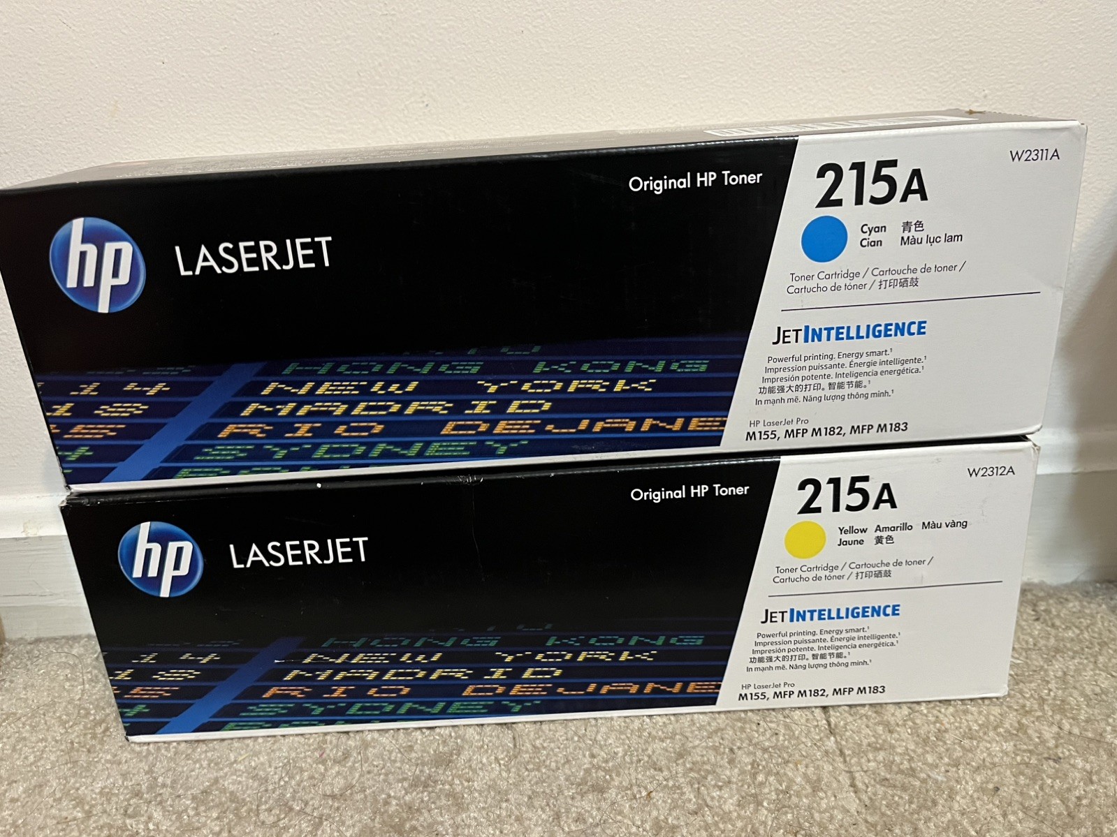 HP 215A Toner Yellow, Cyan set NEW Sealed