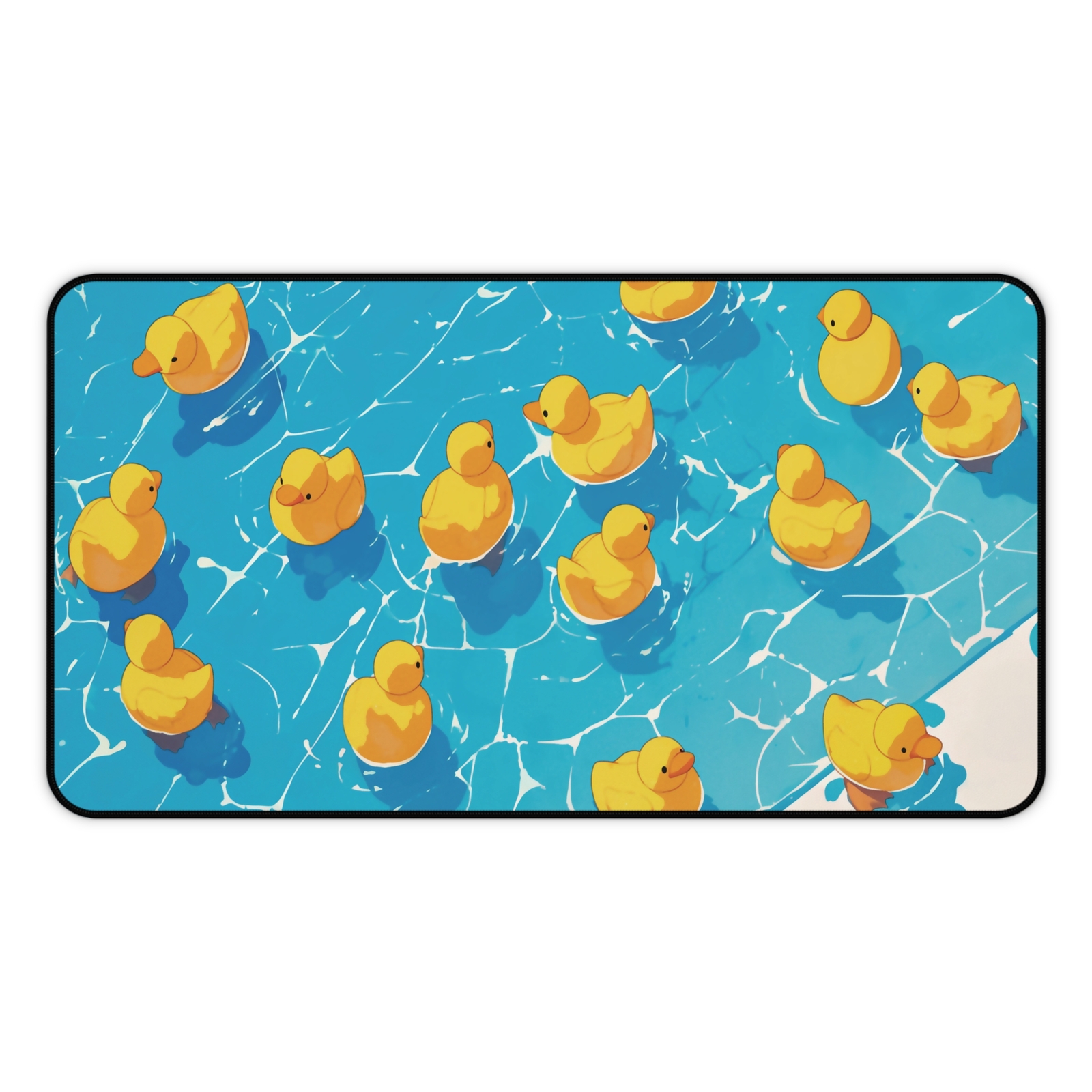 Duck Desk Mat, Cute Ducks in Blue Vibe, Kawaii Office Decor, Desk Accessories