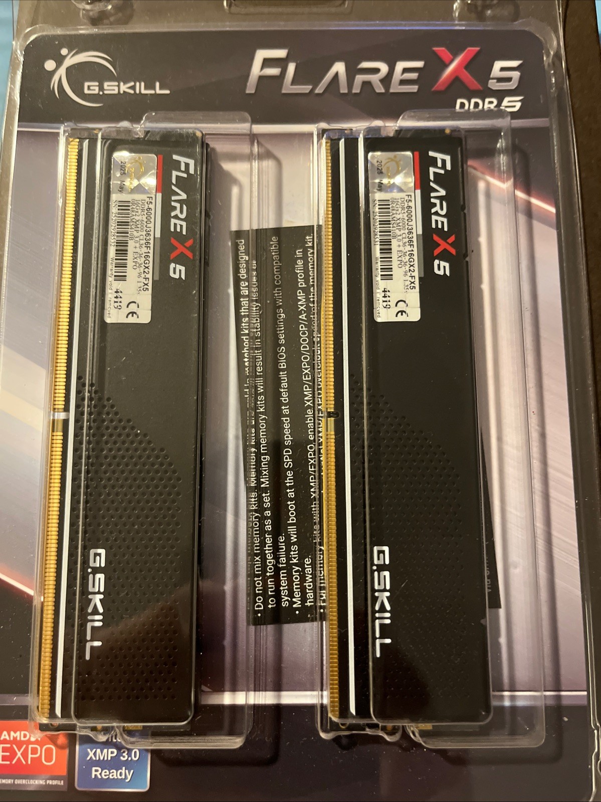 G.SKILL Flare X5 32GB (2 x 16GB) PC5-48000 (DDR5-6000)