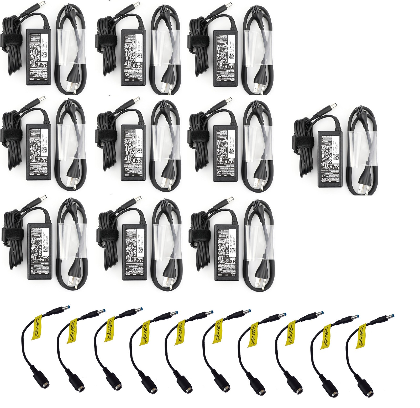 10pcs Genuine Dell 65W Charger AC Power Adapter 7.4mm with converter to 4.5mm