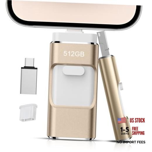52GB Flash Drive[No App Required] Intended for Phone Tablet 1 gold 512.0 GB