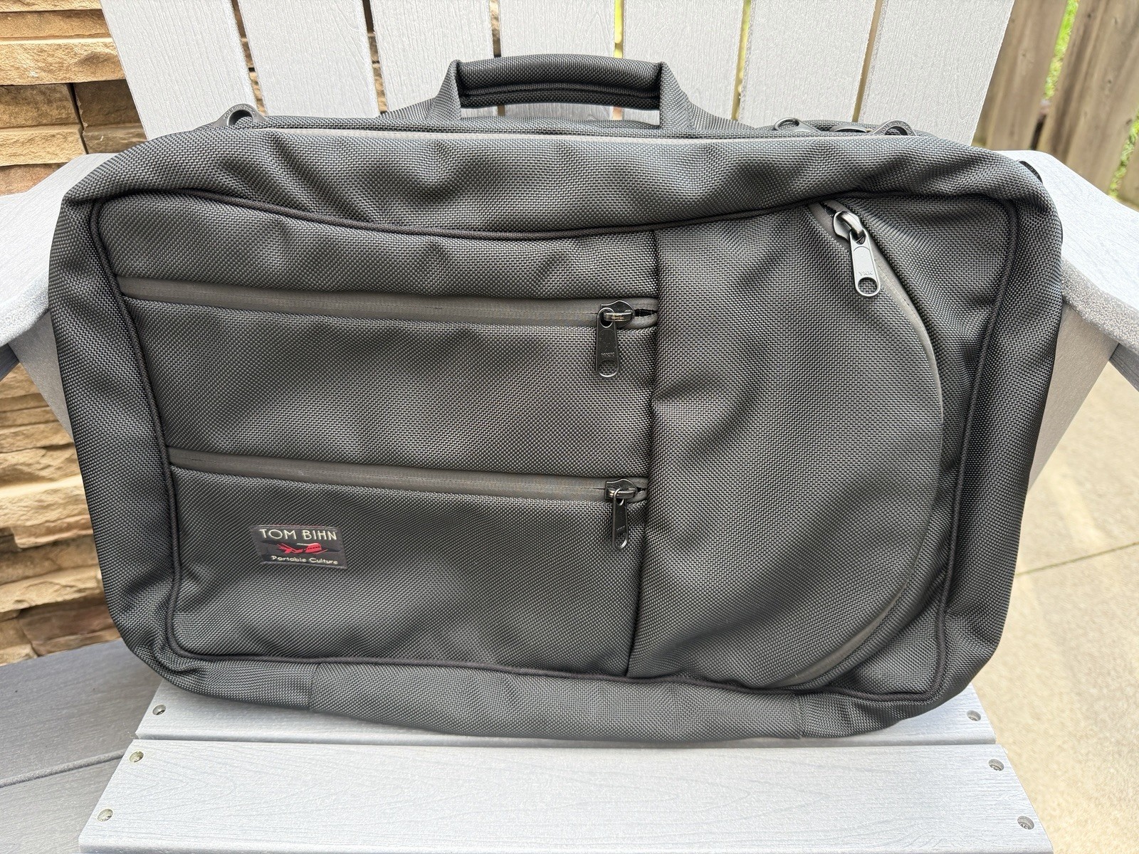 TOM BIHN Western Flyer Ballistic Black/Northwest Sky EUC