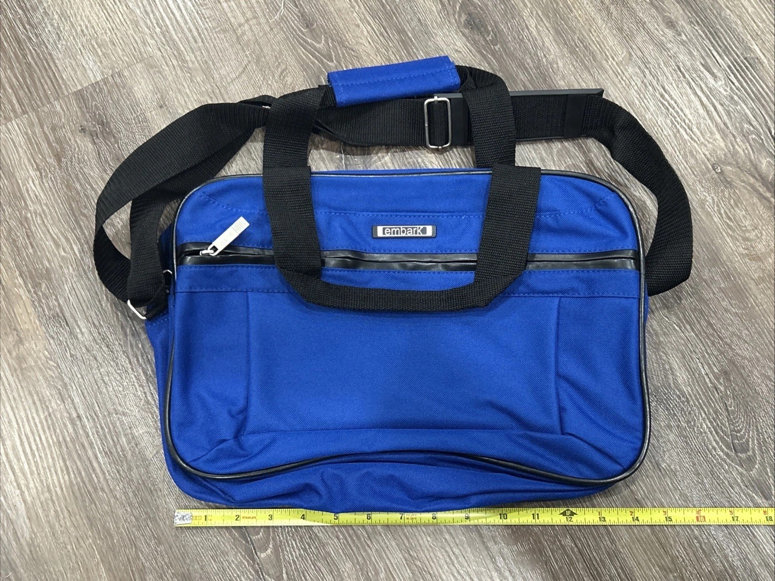 NWOT Embark Blue Laptop Bag 14” Messenger Travel Briefcase Crossbody 10” x 14”