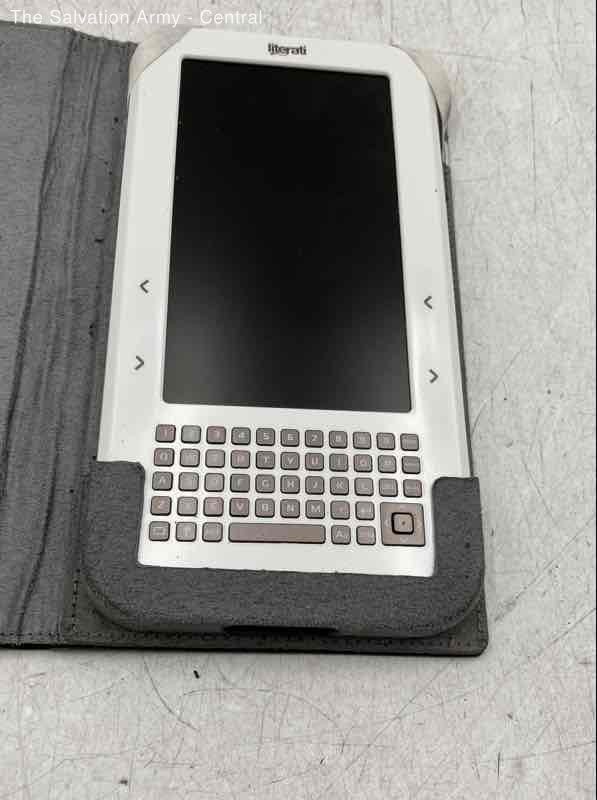 Literati The Sharper Image White Wi-Fi Tablet Keyboard eBook Reader