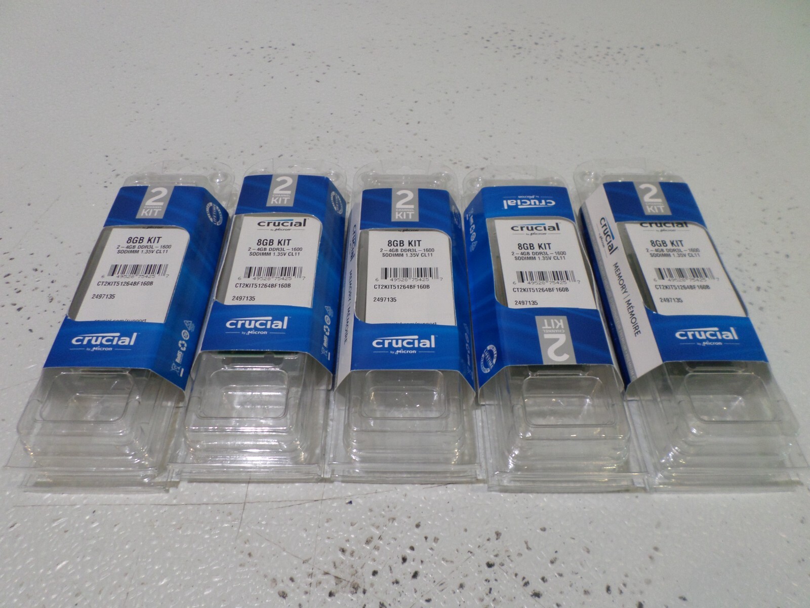 10 x Crucial 4GB DDR3L SODIMM RAM 1.35V CL11 (40GB Total, 5 Packs of 2)