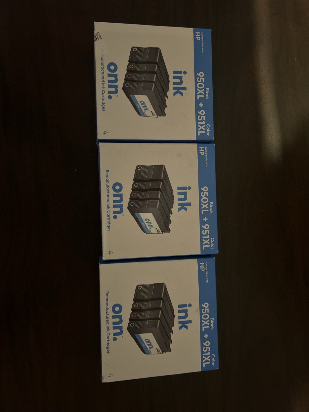 (3x) Onn Ink 950XL Black & 951XL Color Ink Cartridge 4 Pack NEW - Exp 2021