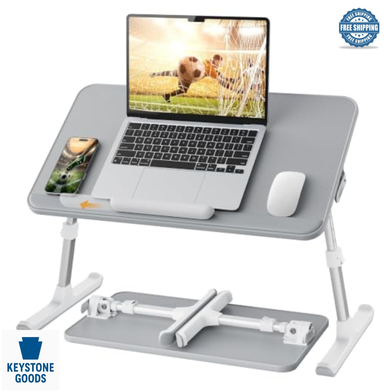 Lap Desk for Bed Adjustable Laptop Stand Non-Slip Leather Foldable Portable