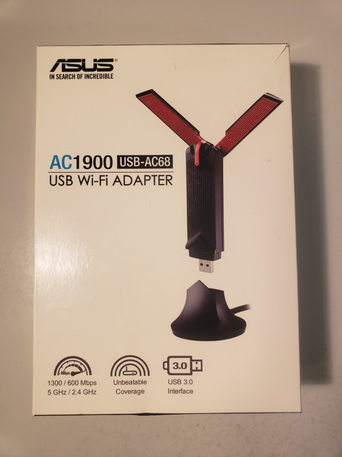 ASUS USB-AC68 Dual-Band MU-MIMO Wi-Fi Adapter USB 3.0 AC1900 1300/600 Mbps