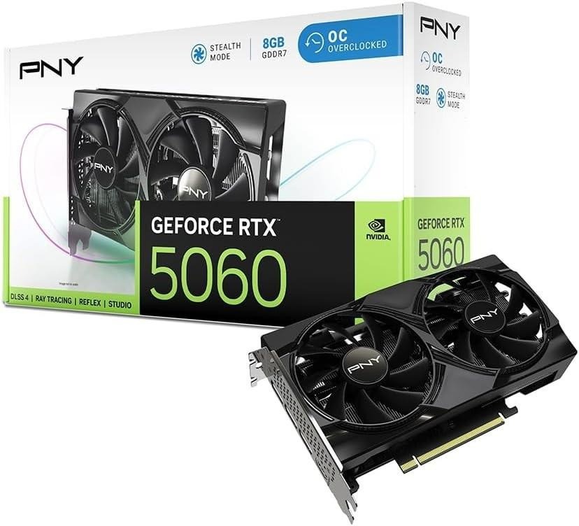 PNY NVIDIA GeForce RTX 5060 8GB GDDR7 OC Graphics Card