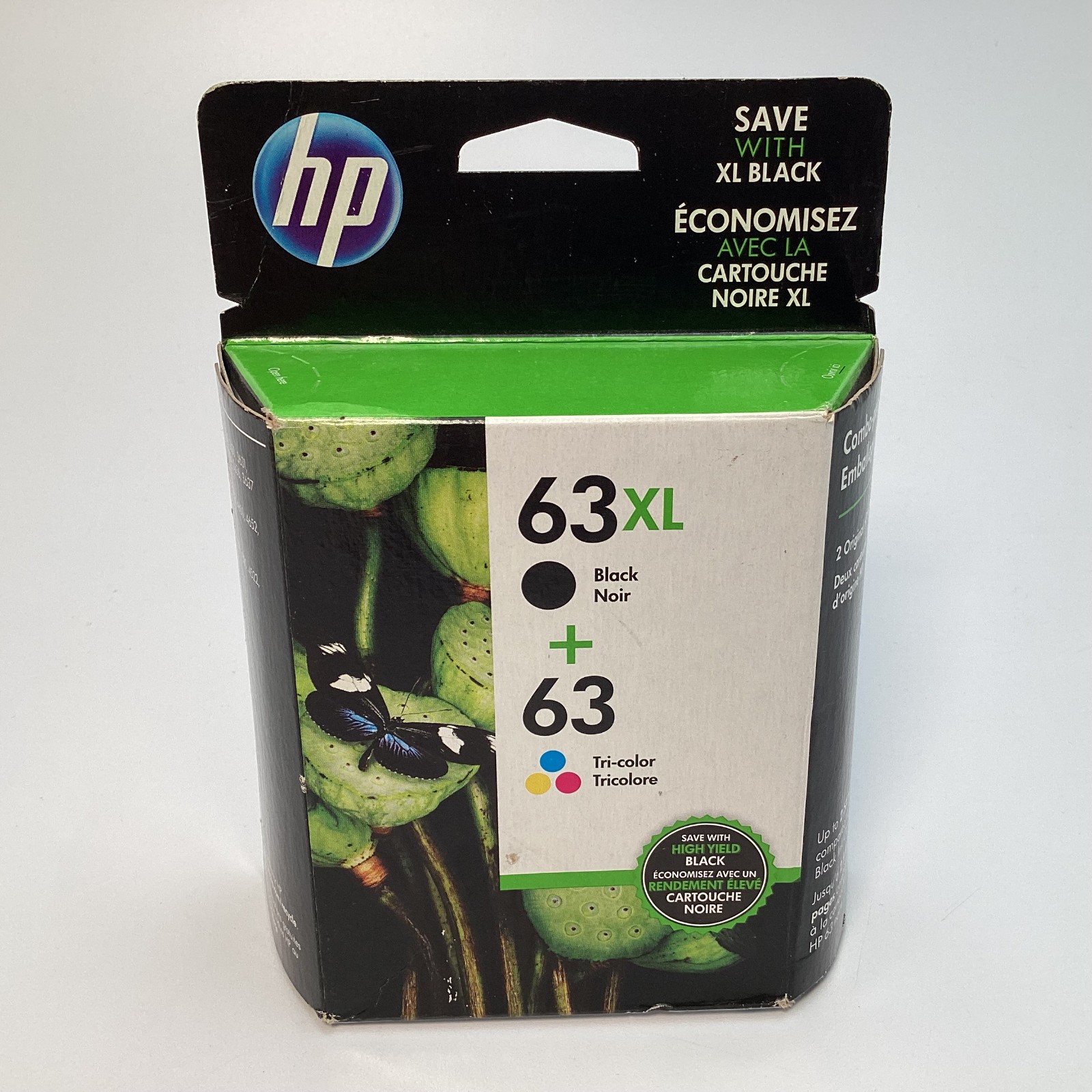 HP L0R48AN 63XL Black & 63 Tri-Color Ink Cartridge Combo Pack Exp 05/2019 - New