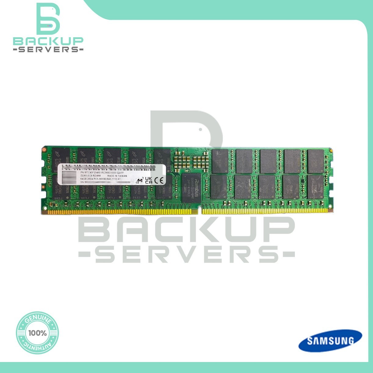 MTC40F2046S1RC56BD2 Micron 64GB 5600MHz PC5-44800 2Rx4 288-Pin CL46 ECC Memory